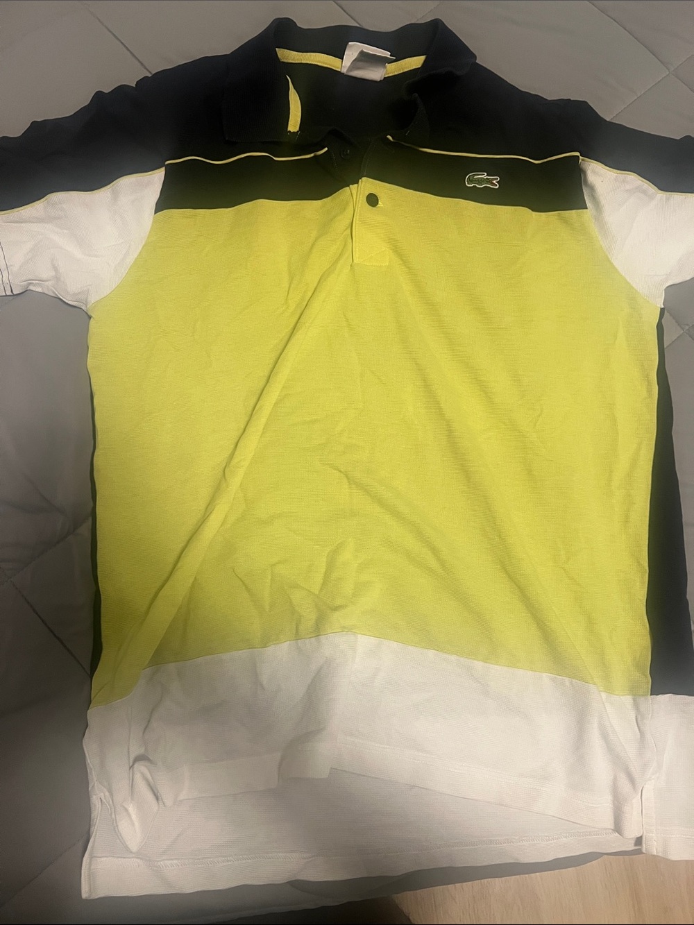 Lacoste Men’s Colorblock Polo - Yellow, Black & White